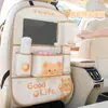 Bolsa de Almacenamiento para Coche de Dibujos Animados Linda Creativa de Cuero para Asiento Trasero de Coche Alfombrilla Anti-Suciedad Bolsa de Almacenamiento para Respaldo de Asiento de Coche