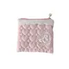 Monedero de Algodón Acolchado con Forma de Corazón Estilo Coreano con Borde de Encaje de Corazón de Alta Estética, Bolsa Cuadrada Pequeña, Bolsa para Guardar Compresas, Neceser Pequeño para Labial