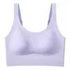 Chal deportivo de alta intensidad sin costuras, largo, para yoga, fitness, a prueba de impactos, transpirable, con copas incorporadas para mujer