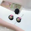 Gato de Aleación Lindo, Garra de Gato, Flor de Gota de Aceite Colorida, Conejo, Lazo, Oso, Pulsera de Cuentas DIY, Accesorios de Material