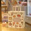 Bolsa de papel kraft para assar, bolsa de mão, saco para embalar sobremesas e pães, saco para presente de bolo, saco para embalar doces e milk tea para levar