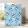 Manta de Panda Linda Más Vendida en Amazon Transfronterizo Manta de Franela con Transferencia de Calor Digital Manta para Siesta en el Sofá Manta de Forro Polar