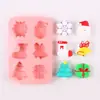 Formas de Bolo Múltiplas Meia de Natal Árvore Boneco de Neve Formas de Silicone Bolo Pudim Chocolate Sobremesa Formas