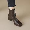 2026 Botas de Mujer Estilo Europeo y Americano Otoño e Invierno, Botas Cortas Martin con Retazos, Botas Profesionales de Tacón Medio Grueso, Tallas 40-43, Botas de Exportación