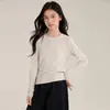 En Stock Todas las Series Ropa Interior Básica Camiseta Básica Lisa de Cuello Alto para Niñas 26 Nuevo Estilo de Otoño Camiseta de Manga Larga de Encaje para Niños.