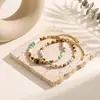 Pulsera de Piedra Natural Vintage con Cuentas Acero de Titanio Apilable Ojo de Tigre Turquesa Imitación Joyería de Mano de Nicho Accesorios Transfronterizos Venta al por Mayor