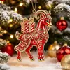 Pingente Ano do Carneiro Fogo Vermelho 2027, Enfeite Auspicioso do Ano do Carneiro, Presente de Ano Novo, Chaveiro de Acrílico, Decoração de Árvore de Natal