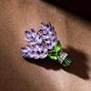 Broche Lavanda Púrpura Nuevo 2024 Elegante Moda para Mujer Accesorios Corsage de Cristal Exquisito Pin para Abrigo