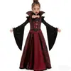 Vestido de Princesa Infantil Estilo Gótico Europeu e Americano Fantasia de Cosplay de Halloween Vestido de Vampiro Fantasia para Role-Playing