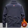 Novo Casaco Masculino de Lã Polar para Primavera e Outono, Casaco de Lã Engrossado com Forro para Outono e Inverno, Jaqueta Casual ao Ar Livre de Lã de Cordeiro, Suéter Masculino