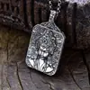 Pingente em Prata de Lei S925 Buda Zakiram Preto Pingente Quadrado Colar Xizang Retro Moda Indústria Pesada Atacado