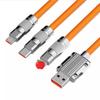 Original 6A liga de zinco de silicone líquido um para três linha de máquina de carregamento super rápido para telefones Apple Huawei Android