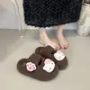 Pantuflas de Peluche Lindas y Modernas de Hello Kitty para Mujer, Pantuflas Cerradas Cálidas de Medio Uso para Otoño e Invierno