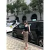Linda Saia de Gaze com Estampa de Leopardo para Mulheres 2026 Novo Estilo Versátil Emagrecedora Corte Enviesado Artesanal Meia Saia