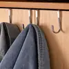 Gancho de Porta de Armário de Cabeceira de Aço Inoxidável Gancho Duplo para Dormitório Gancho em S para Pendurar Roupas Banheiro Cozinha Cabide Gancho S para Trás da Porta
