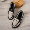 Mocasines de boca baja estilo británico transfronterizos 2024 otoño nuevo color a juego zapatos de una sola capa para mujer zapatos de cuero muffin jk zapatos de suela gruesa para mujer