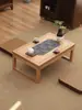 Mesa de Café Tatami Estilo Japonés, Mesa Pequeña Lateral para Ventana, Mesa de Té Inspirada en Zen, Mesa Baja para Balcón, Mesa Kang de Madera Maciza Estilo Chino