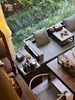 Nueva Mesa de Té y Sillas de Madera Maciza Estilo Chino Combinación Estilo Song Estética Mesa de Té de Nogal Negro Sala de Té Zen Mesa de Té