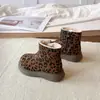 Botas de Algodón Gruesas con Estampado de Leopardo de Moda para Niñas 2026 Invierno Nuevas Llegadas Botines Cálidos con Forro de Peluche Botas de Nieve Resistentes al Frío