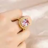 Anillo Circular Versátil Elegante de Zirconia de Zafiro Estilo Francés Moda de Lujo Europea y Americana Transfronteriza Suministro Mayorista para Transmisión en Vivo