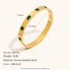 Moda Cruzada Europeia e Americana Personalidade Estilosa Pulseira de Diamante Verde Aço Inoxidável Banhado a Ouro 18K Fecho Geométrico de Strass Pulseira para Mulheres