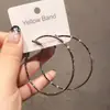 Pendientes de aro grandes de plata para mujer, pendientes de botón con pasador de plata, pendientes de aro lisos elegantes, alta gama de lujo, pendientes de aro de estilo minimalista