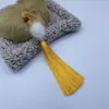 Recordando a Xiangfei Bola de Pelo de 12 cm Borla con Cuentas Colgante de Traje Antiguo Accesorios Hanfu Cheongsam Manualidades Accesorios de Vestimenta