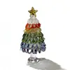 Árbol de Navidad Arcoíris Glaseado Hecho a Mano Original Rotatorio Atmósfera Festiva Regalo Adorno de Escritorio de Estudio Oficina Adorno para Coche