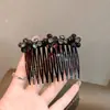 Peine Invertido de Nuevo Estilo Coreano y Japonés con un Toque de Alta Gama, Herramienta de Peinado para Mujeres, Exquisito Peine para el Cabello de Perla y Cristal, Accesorio para el Cabello Lateral