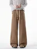Pantalones casuales de patchwork estilo americano, deconstruidos, fluidos, curvos para hombre, nuevos pantalones rectos de pierna ancha hasta el suelo, tendencia 2026