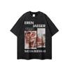 Camiseta de manga corta con estampado de calaveras antiguas, estilo retro americano, para hombre y mujer, estilo nacional, holgada y de media manga.