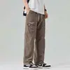 Atacado do fabricante comércio exterior primavera e verão cintura elástica versátil calça de perna larga estilo retrô americano tamanho europeu solta reta calça casual