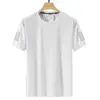 Camiseta Informal Nueva de Verano 2025 para Hombre, de Manga Corta, Moderna, Versátil, de Media Manga, Tejido de Seda Helada, Secado Rápido