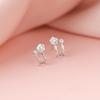 Selección de Arte Zircón Brillante Francés Retro Medio Paquete Aretes de Camelia Mori Pequeños y Exquisitos Aretes de Rosa