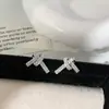 Brincos de Laço com Pedras Preciosas, Exquisitos, Simples, Luxo Leve, High-End, Versáteis para o Dia a Dia, Modernos, Estilo Workwear, Brincos Elegantes para Mulheres