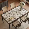 Porta-copos quadrado com estampa de couro retrô americano para sala de estar, mesa de jantar, mesa de centro, toalha de mesa à prova d'água, à prova de óleo, resistente ao calor, personalizável