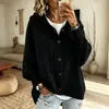 2026 Estación Independiente Nueva Transfronteriza Europea y Americana Ropa de Mujer Botón Tejido con Capucha Cordón Suéter Cárdigan Chaqueta Otoño/Invierno