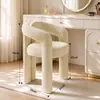 Taburete de Maquillaje Lujo Ligero Silla de Maquillaje Avanzada Estilo Nórdico Crema Silla de Maquillaje Respaldo Cómodo Silla para Dormitorio Vestidor