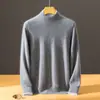 Bebê sinta suéter de cashmere pequeno masculino gola alta meia cor sólida malha versátil casual de negócios camada base de luxo leve top