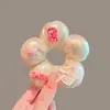 Anillo para el cabello de flor dulce para niños Tridimensional Lindo Anillo de intestino grueso para niñas Cuerda para el cabello de bola para niñas Accesorios para el cabello de cola de caballo