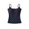 Estilo Verão Novo Estilo Americano Estilo Garota Picante Camisola de Bolinhas com Bojo, Top Curto Slim Fit sem Costas para Mulheres