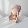 Gorro de Punto de Invierno de Pelo de Conejo Angora Protección para las Orejas Gorro de Lana Combinable Atmósfera Cálida de Otoño e Invierno Gorro Lei Feng Niños