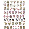 Nuevos en Stock Venta al por Mayor Pegatinas para Uñas Serie 3D en Relieve Ins Lindos Dibujos Animados Adhesivas Calcomanías para Uñas Graffiti