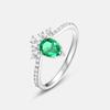Comercio exterior transfronterizo nuevo anillo de diamante de alto carbono verde para abuela Anillo índice de dedo tesoro colorido de plata S925 moda estilo europeo y americano
