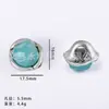 Venta Caliente Transfronteriza de Amazon Botones Turquesa Retro Aleación Accesorios para Joyería DIY Botones de Flor Accesorios para Ropa