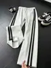 Calça Jogger Casual Listrada Estilo Japonês Masculina 2026 Nova Marca Americana Tendência Reta Solta Perna Larga Esportiva Longa Roupa Masculina