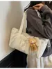 Bolsa Tote de Lona Transfronteiriça com Bolsos, Bolsa Transversal, Bolsa de Ombro de Lona, Bolsa Tote de Trabalho, Bolsa Hobo, Bolsa de Mão