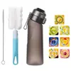 Bestseller transfronteiriço: Copo divertido feito de material Tritan de grau alimentício, 0 calorias, 0 açúcar, vem com uma escova para copo, tampa de abrir e fechar e canudo, copo perfumado