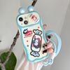 Ventana deslizante estéreo rana wahaha para funda de teléfono móvil apple 16promax linda iPhone15 portátil 14