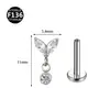 Novo piercing lábio unha 0,9 dentes F136 liga de titânio lua raio cone piercing lábio piercing orelha tragus zircônia 5A